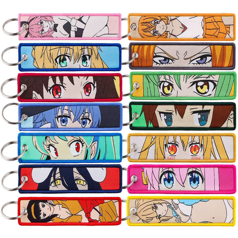 Llavero de anime bordado