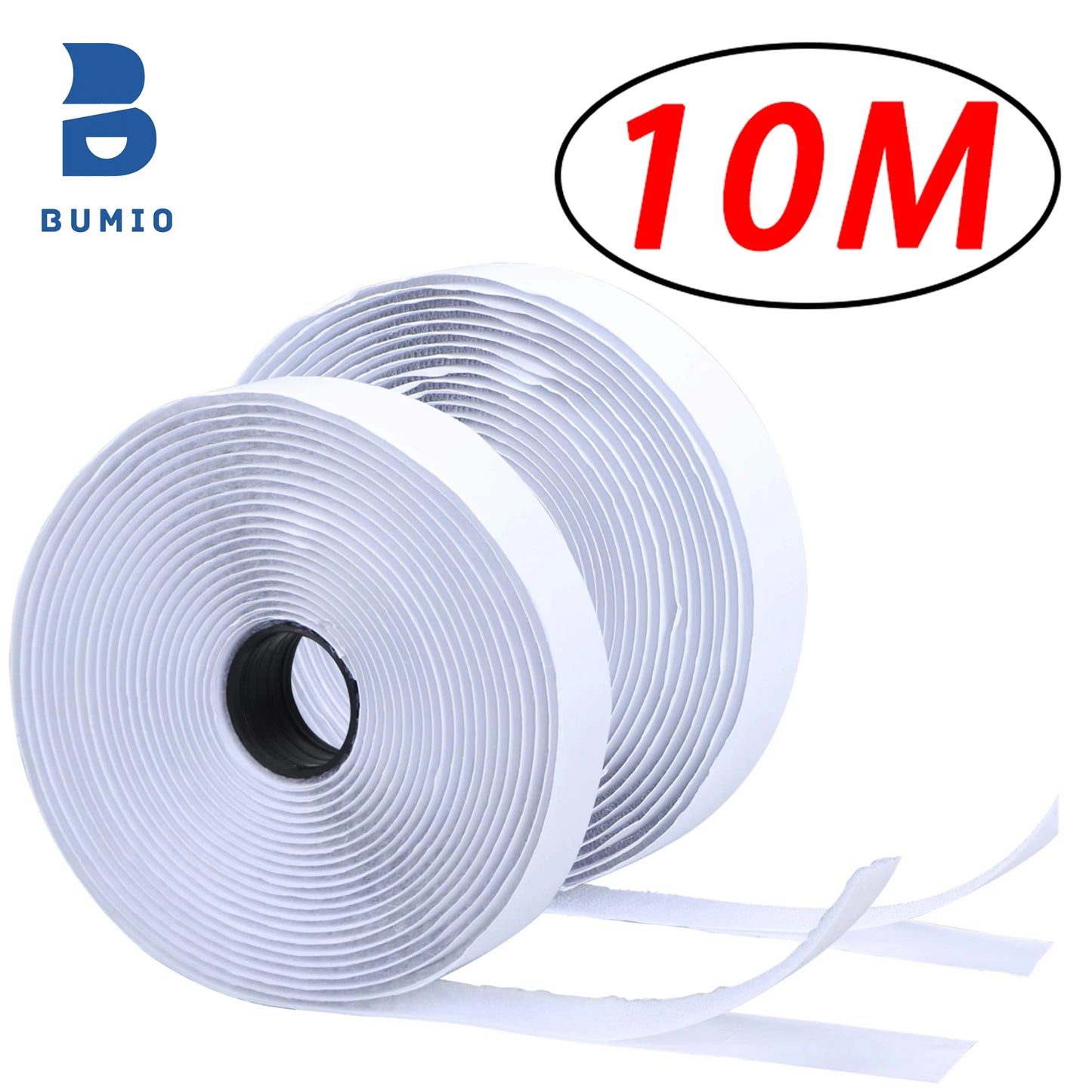 1-10M Velcro Self Adhesive Tape Double Sided Roll for Patches (Strong Glue)