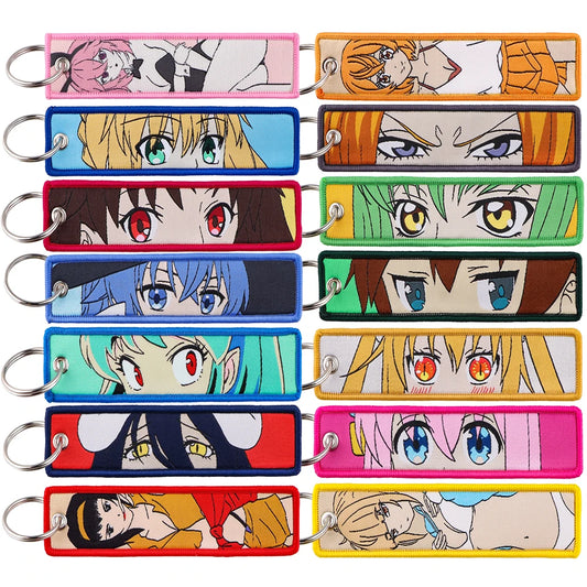 Llavero de anime bordado